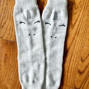 NWOT Girls Unicorn Leg Warmers - White & Silver Sparkle